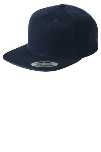 sport tek yupoong flat bill snapback cap true navy