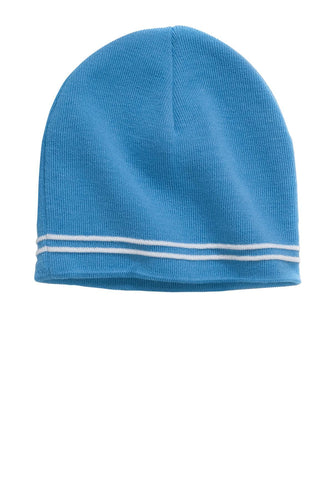 sport tek spectator beanie carolina blue white