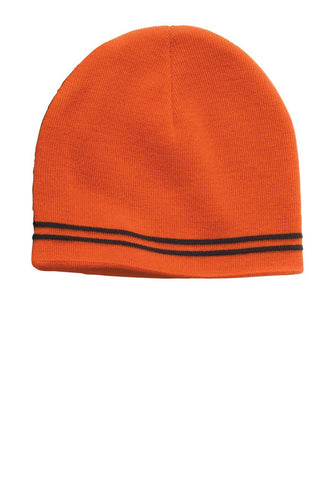 sport tek spectator beanie deep orange black