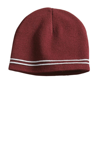 sport tek spectator beanie maroon white