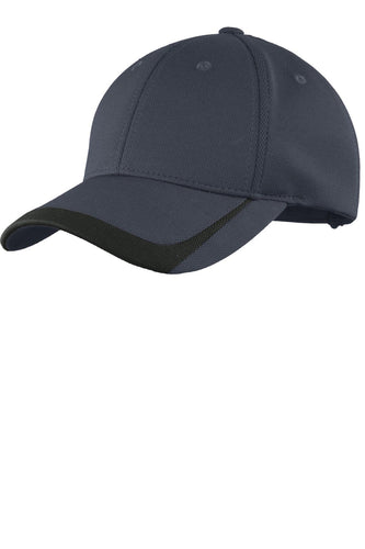 sport tek pique colorblock cap graphite black