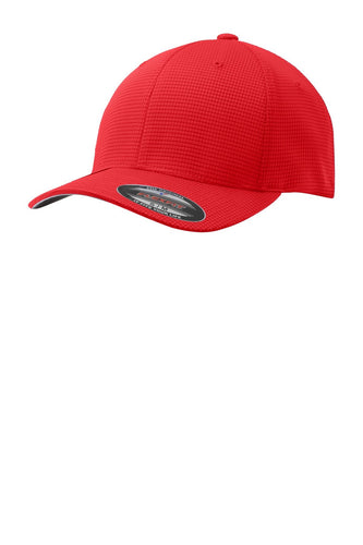sport tek flexfit grid texture cap true red