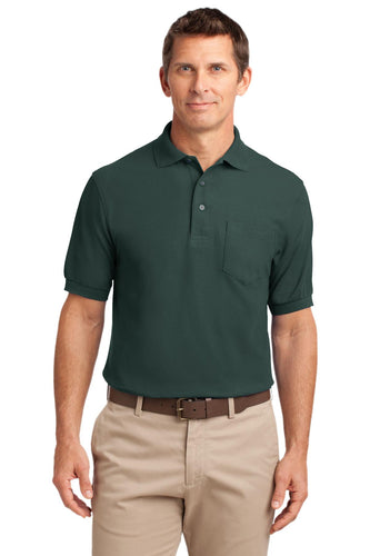 port authority dark green tlk500p polo shirts with logo embroidery