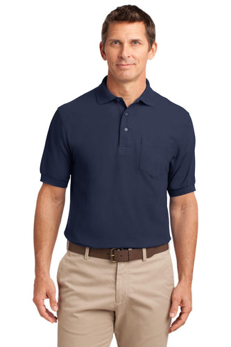 port authority navy tlk500p polo shirts with logo embroidery