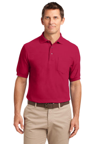 port authority red tlk500p polo shirts with logo embroidery