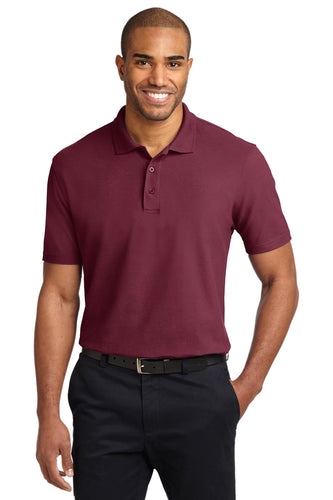 port authority burgundy tlk510 polo shirt with logo embroidered