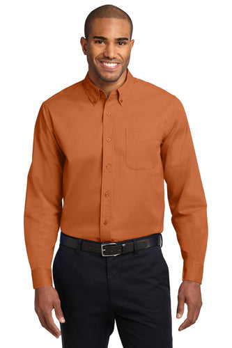 Port Authority Texas Orange TLS608 work shirts with logo