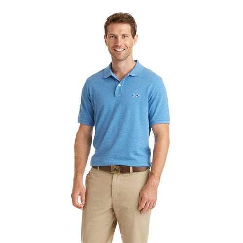 Vineyard Vines Men's Stretch Pique Heather Polo 1K2111 Dockside Blue