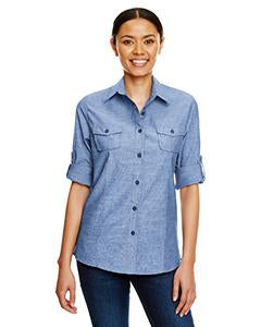 burnside_b5255_light denim_company_logo_button downs