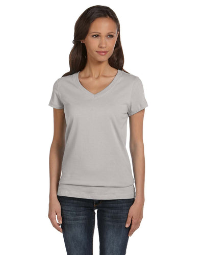 bella + canvas ladies jersey short sleeve v-neck t-shirt b6005 athletic heather