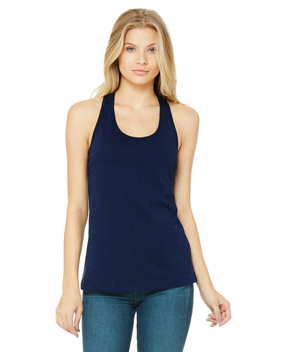 bella + canvas ladies jersey racerback tank b6008 navy