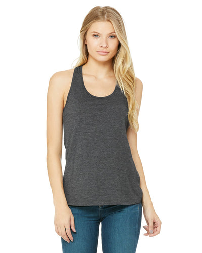 bella + canvas ladies jersey racerback tank b6008 dark gry heather