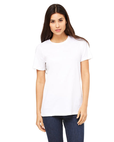 bella + canvas ladies relaxed jersey short sleeve t-shirt b6400 white