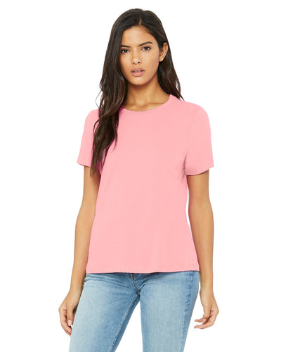 bella + canvas ladies relaxed jersey short sleeve t-shirt b6400 pink