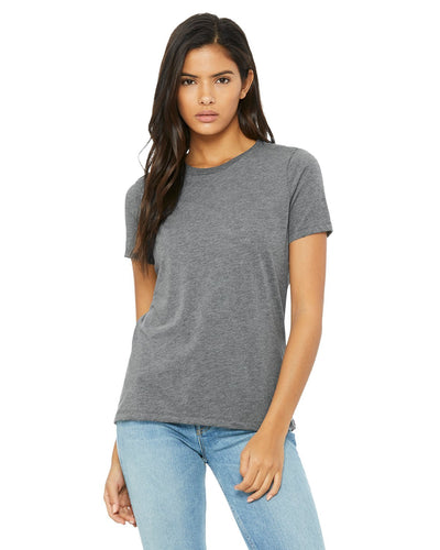 bella + canvas ladies relaxed jersey short sleeve t-shirt b6400 grey triblend