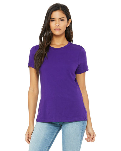 bella + canvas ladies relaxed jersey short sleeve t-shirt b6400 team purple