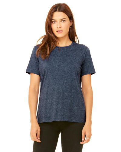 bella + canvas ladies relaxed jersey short sleeve t-shirt b6400 heather navy