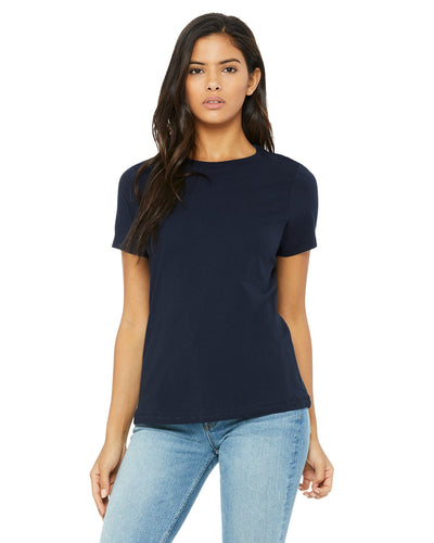 bella + canvas ladies relaxed jersey short sleeve t-shirt b6400 navy