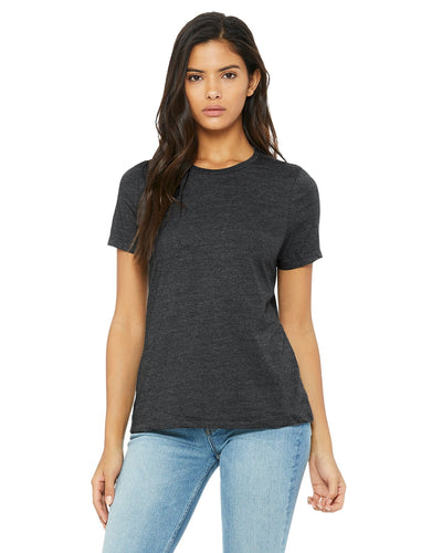 bella + canvas ladies relaxed jersey short sleeve t-shirt b6400 drk grey heather