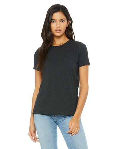 bella + canvas ladies relaxed jersey short sleeve t-shirt b6400 char-blk triblnd