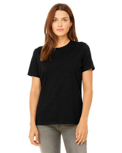 bella + canvas ladies relaxed jersey short sleeve t-shirt b6400 black heather