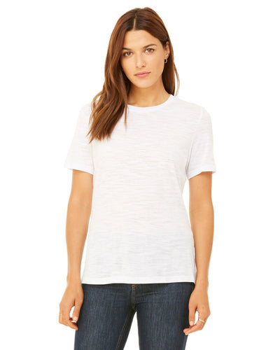 bella + canvas ladies relaxed jersey short sleeve t-shirt b6400 white slub