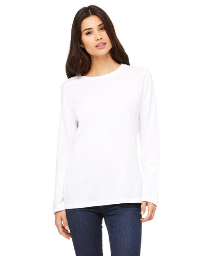 bella + canvas ladies relaxed jersey long sleeve t-shirt b6450 white