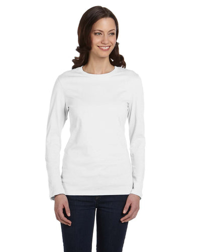 bella + canvas ladies jersey long sleeve t-shirt b6500 white