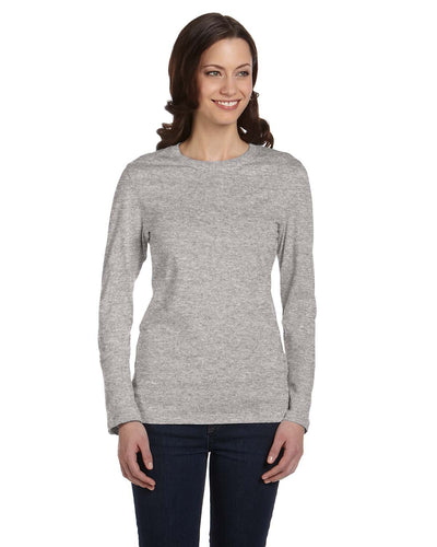 bella + canvas ladies jersey long sleeve t-shirt b6500 athletic heather