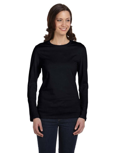 bella + canvas ladies jersey long sleeve t-shirt b6500 black