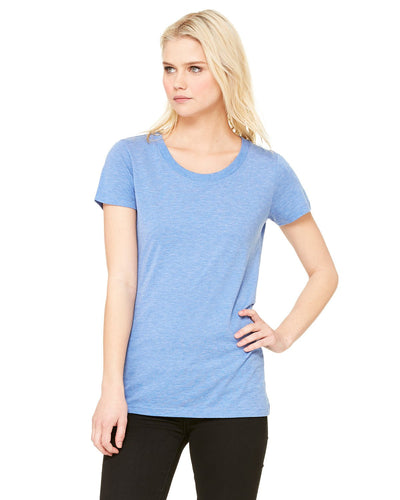 bella + canvas ladies triblend short sleeve t-shirt b8413 blue triblend