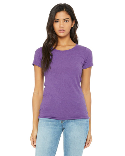 bella + canvas ladies triblend short sleeve t-shirt b8413 purple triblend