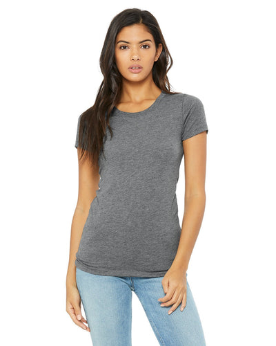 bella + canvas ladies triblend short sleeve t-shirt b8413 grey triblend