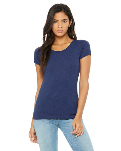 bella + canvas ladies triblend short sleeve t-shirt b8413 navy triblend
