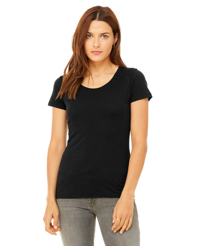 bella + canvas ladies triblend short sleeve t-shirt b8413 blk hthr triblnd