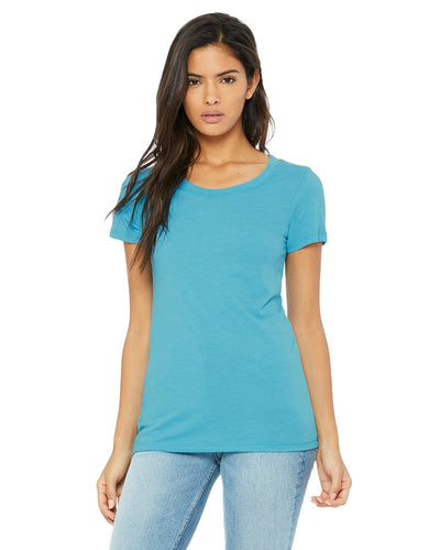 bella + canvas ladies triblend short sleeve t-shirt b8413 aqua triblend