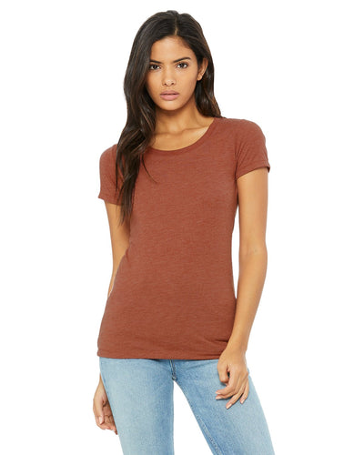 bella + canvas ladies triblend short sleeve t-shirt b8413 clay triblend
