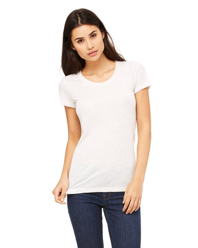 bella + canvas ladies triblend short sleeve t-shirt b8413 oatmeal triblend