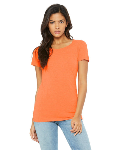 bella + canvas ladies triblend short sleeve t-shirt b8413 orange triblend