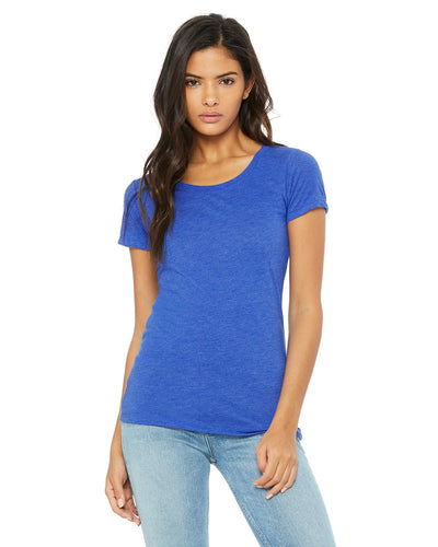 bella + canvas ladies triblend short sleeve t-shirt b8413 true royal trbln