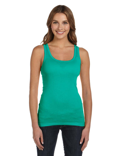 bella + canvas ladies sheer mini rib tank b8780 teal