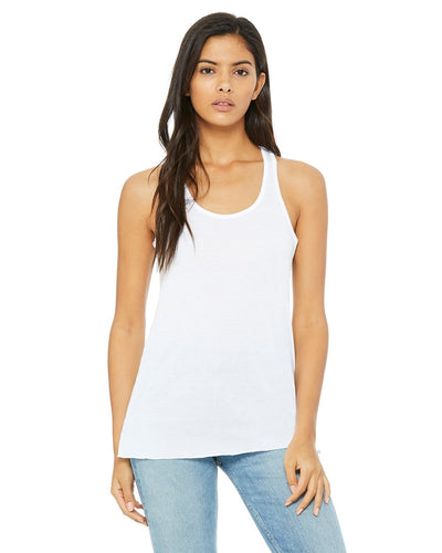 bella + canvas ladies flowy racerback tank b8800 white