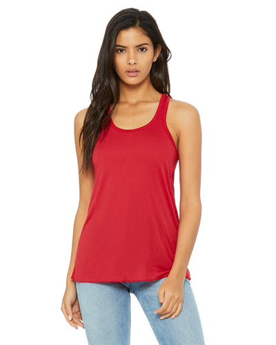 bella + canvas ladies flowy racerback tank b8800 red