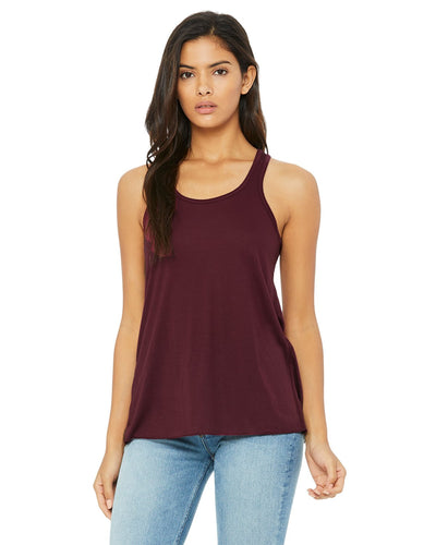 bella + canvas ladies flowy racerback tank b8800 maroon