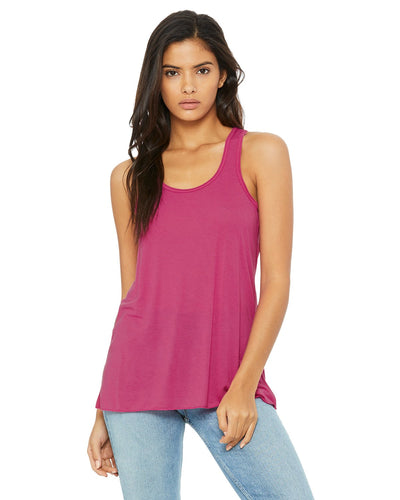 bella + canvas ladies flowy racerback tank b8800 berry