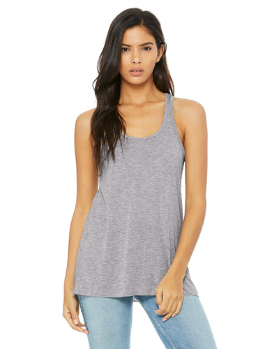 bella + canvas ladies flowy racerback tank b8800 athletic heather