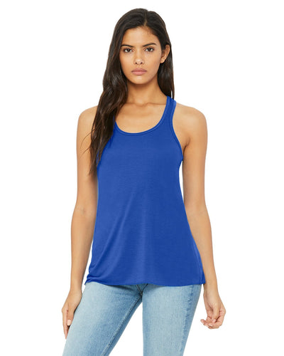 bella + canvas ladies flowy racerback tank b8800 true royal