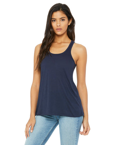 bella + canvas ladies flowy racerback tank b8800 midnight