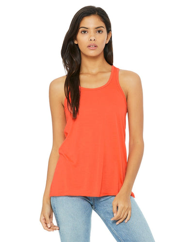 bella + canvas ladies flowy racerback tank b8800 coral