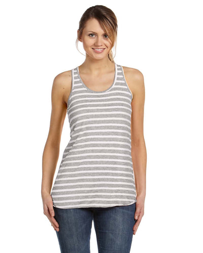 bella + canvas ladies flowy racerback tank b8800 str ath htr/ wht